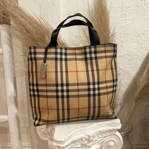 Burberry Nova Check Tote Bag in Coated Canvas